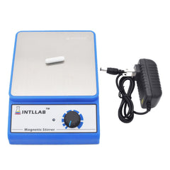 INTLLAB magnetic stirrer mixing a beaker demonstrating stable agitation and high-capacity mixing