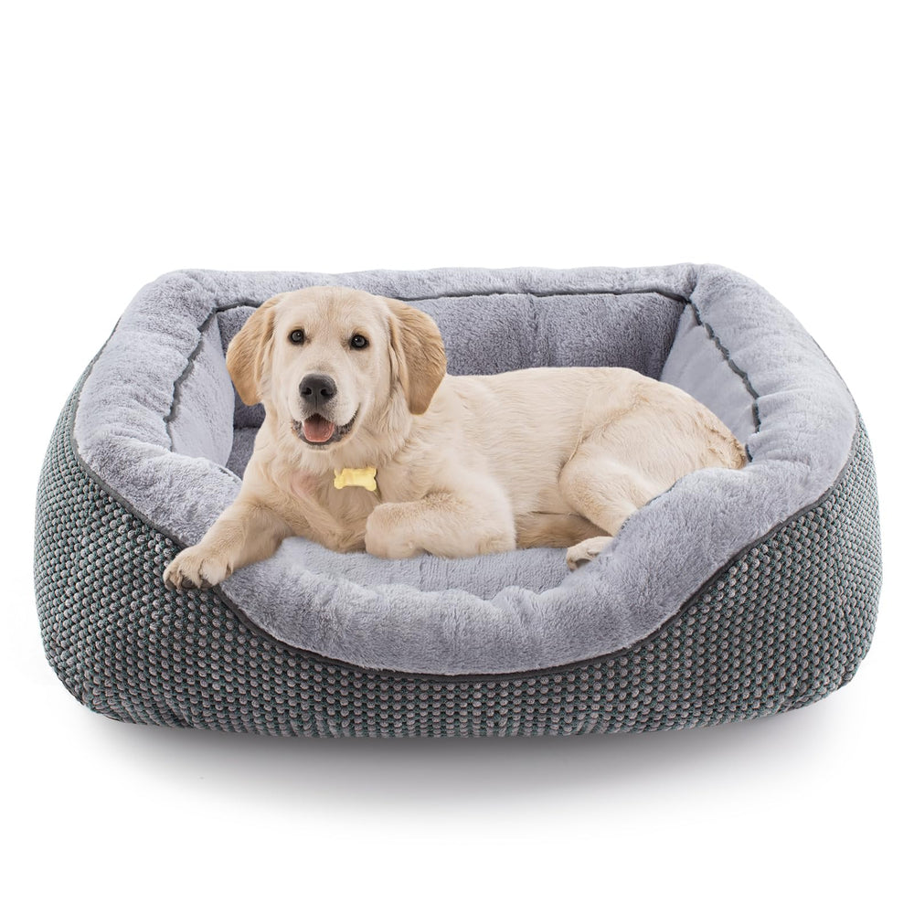 INVENHO cama para perro mediana vista frontal y forma rectangular que ofrece confort