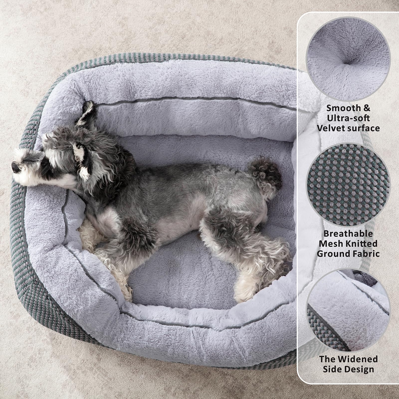 INVENHO detalle de la felpa ultra suave que proporciona calor y calma al perro