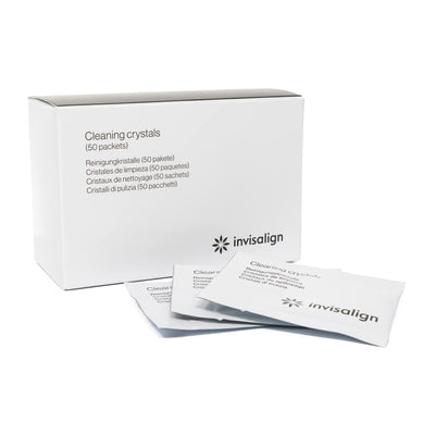 INVISALIGN frente del paquete limpio pack 50 sobres demuestra ahorro