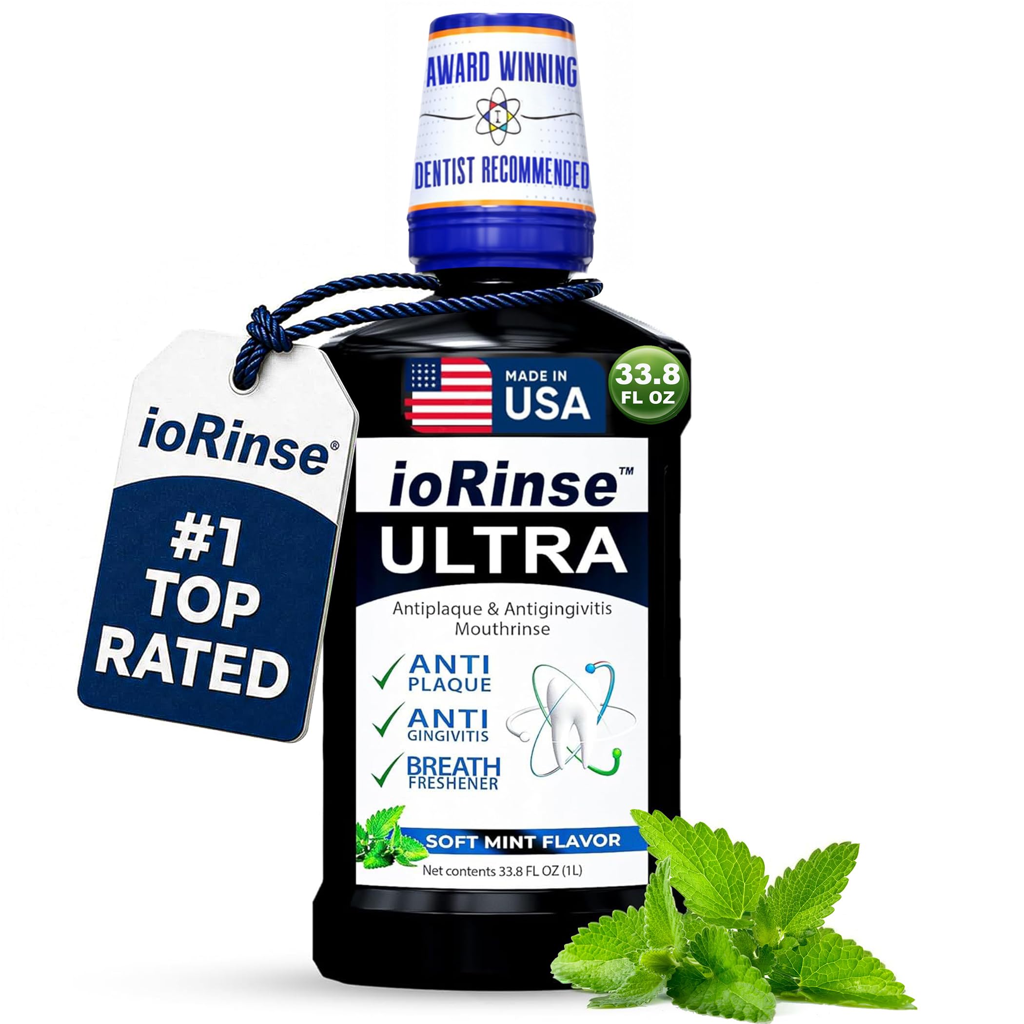 Iotech International ioRinse Ultra frontal de 1 L mostrando el envase y beneficio de limpieza profunda