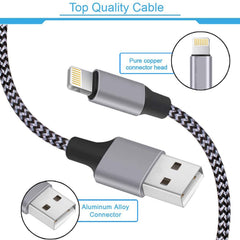 IOSYS cable Lightning de nailon trenzado resistente para mayor durabilidad