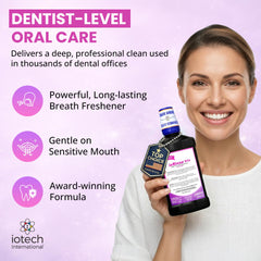 iotech ioRinse bottle cap close-up illustrating easy pour and safety