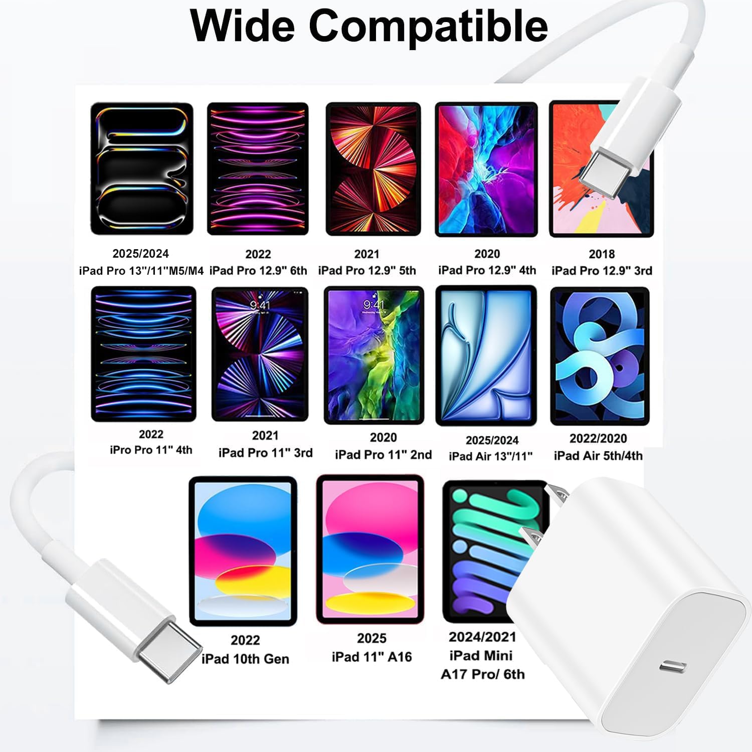 ipremium pack completo con 2 cargadores y 2 cables, listo para usar