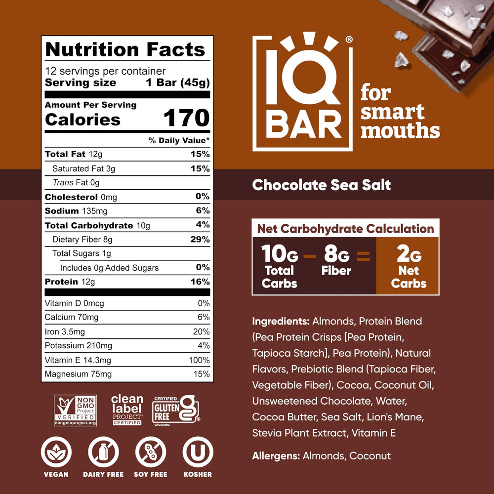 IQBAR doce barras colocadas en mesa estilo lifestyle para visual de paquete completo