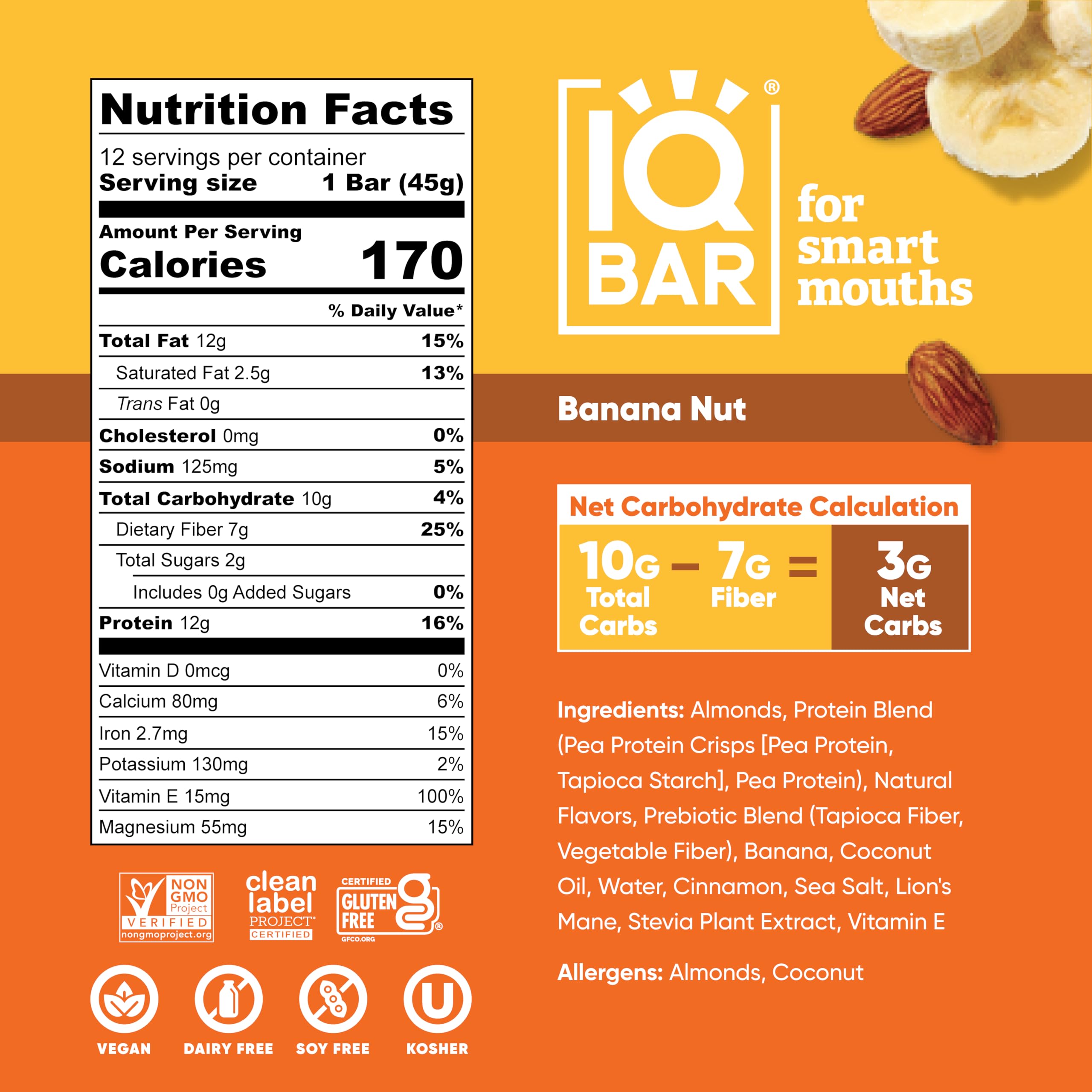 IQBAR Banana Nut servido con café en desayuno energético y portable