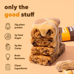 IQBAR barra en mano lista para comer, conveniente y baja en carbohidratos