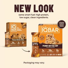 IQBAR textura interna de la barra con chips de maní y fibra visible para saciedad