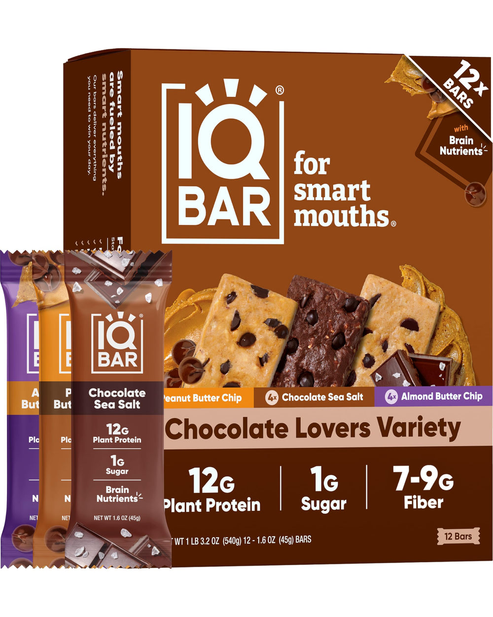 IQBAR paquete frontal 12 unidades mostrando variedad y conveniencia