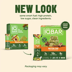 IQBAR Matcha Chai empaque abierto con barras listas para llevar