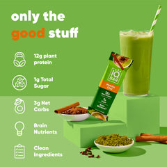 IQBAR Matcha Chai detalle de textura y centro rico en fibra