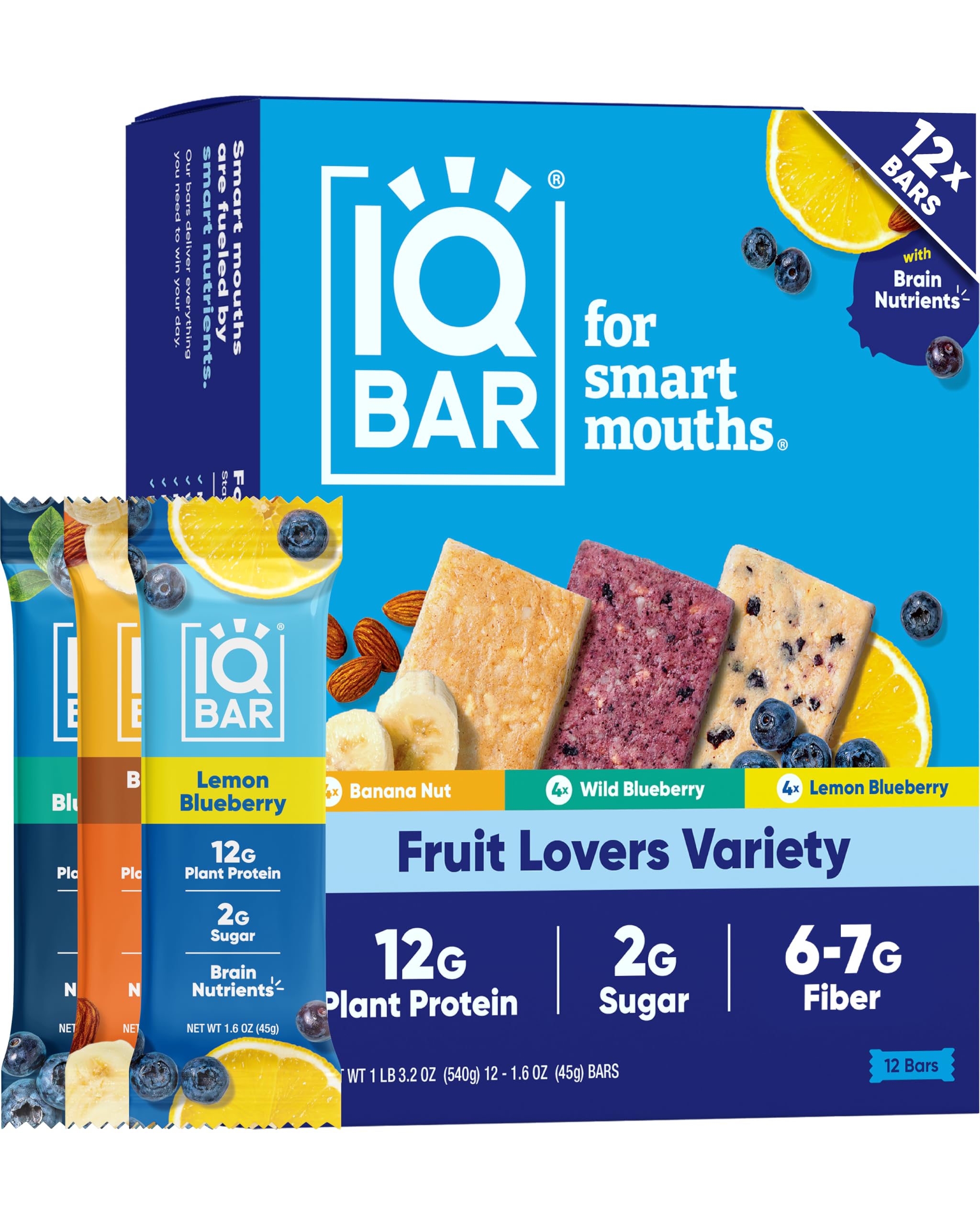 IQBAR paquete frontal variedad frutas mostrando diseño y conveniencia
