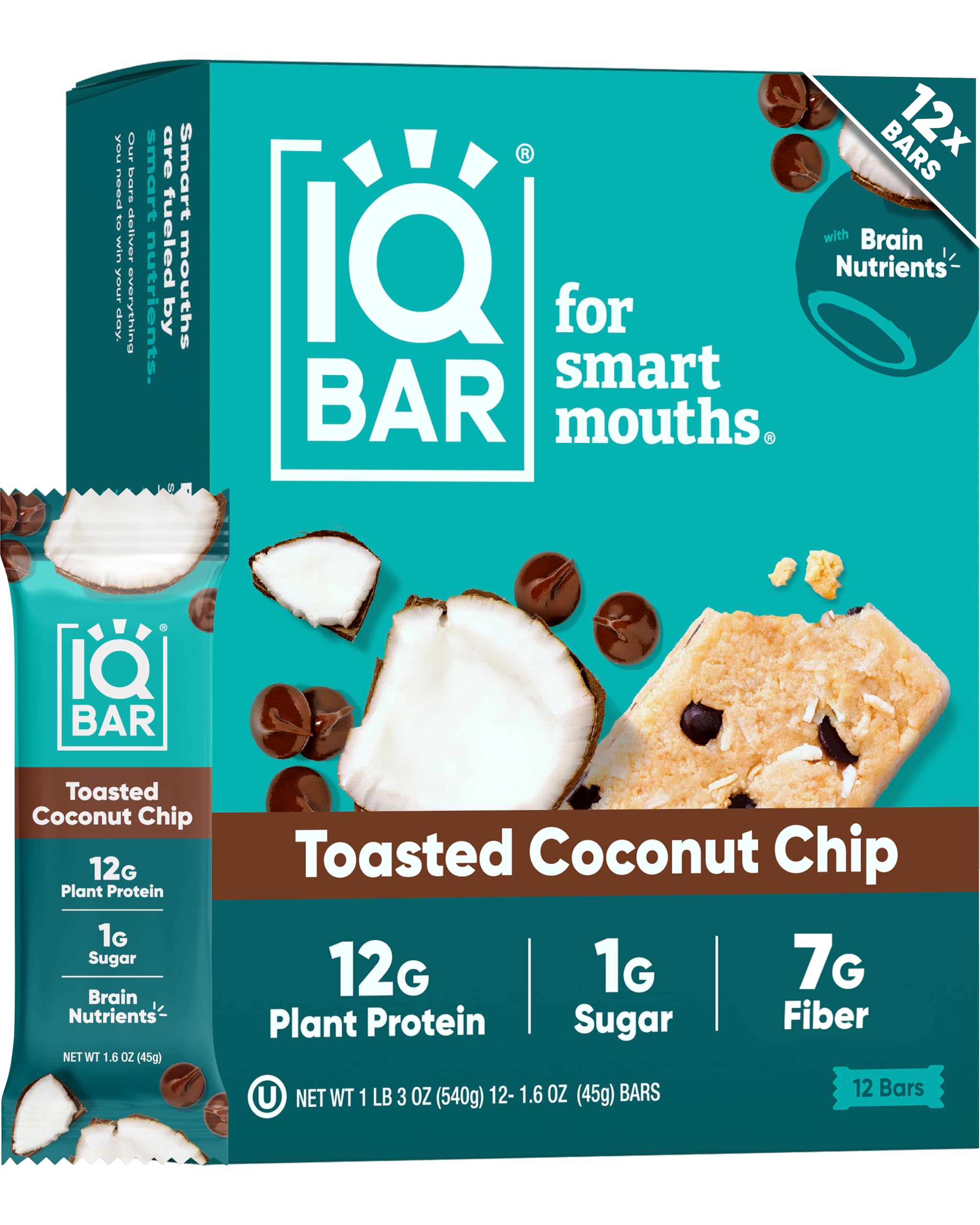 IQBAR frontal del empaque mostrando variedad y bajo azúcar