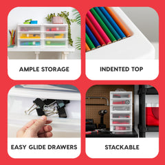 IRIS USA close-up of a smooth-glide drawer demonstrating easy access