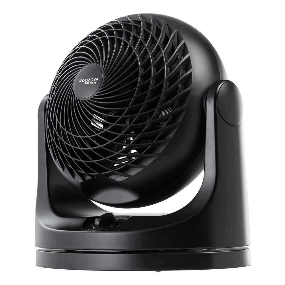 IRIS USA vista frontal del ventilador con diseño compacto y acabado mate