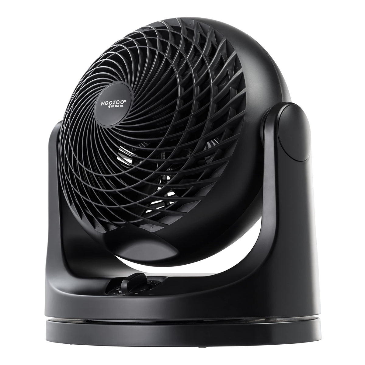 IRIS USA vista frontal del ventilador con diseño compacto y acabado mate