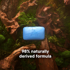 Irish Spring soap bar held in hand showing size and travel convenience