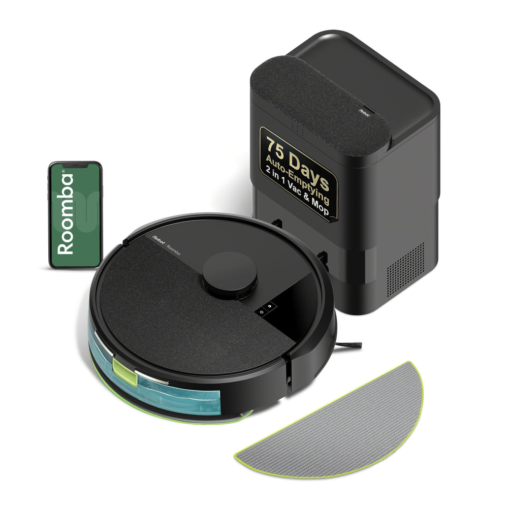 iRobot Roomba 105 front view on dock showing reliable charging and readiness
