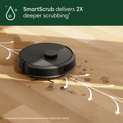 iRobot Roomba 105 next to shoe showing compact size and home fit
