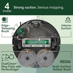 iRobot Roomba 505X AutoWash Dock with sealed bag capturing debris and reducing allergens