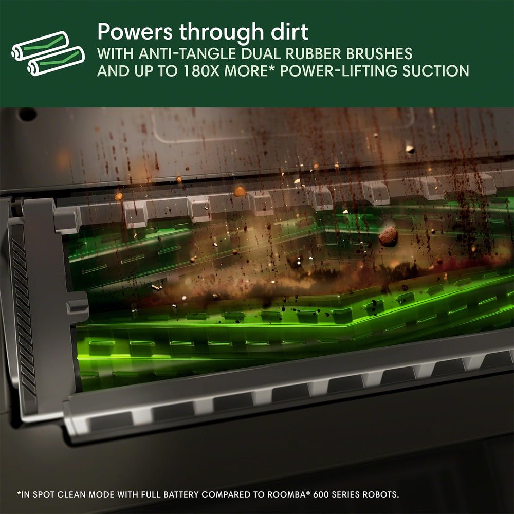 iRobot Roomba Max 705 edge-sweeping brush detail cleans corners effectively