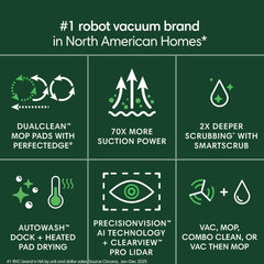 iRobot Roomba Plus 505 DualClean mop pads extended reaching edge areas