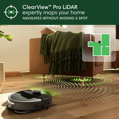 iRobot Roomba Plus 505 beside common household items for size reference
