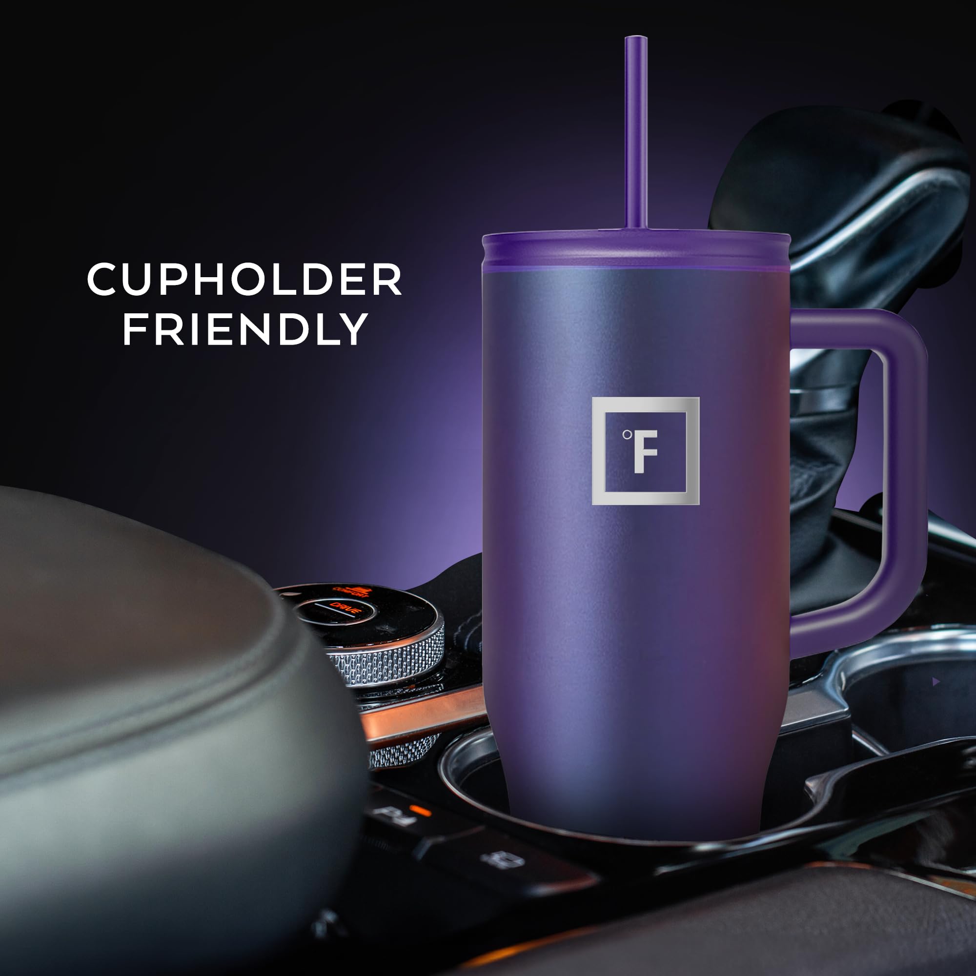 IRON °FLASK vaso en portavasos de coche para uso seguro