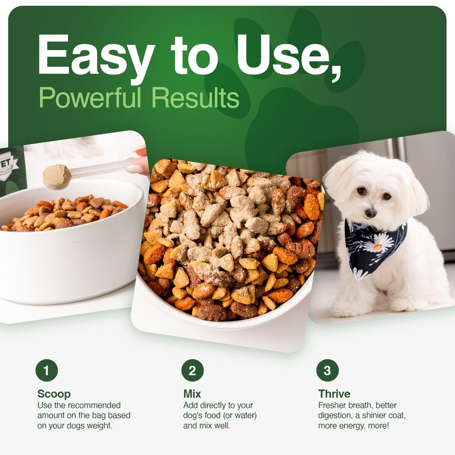 Iron Paws envase abierto con etiqueta legible y lista de ingredientes