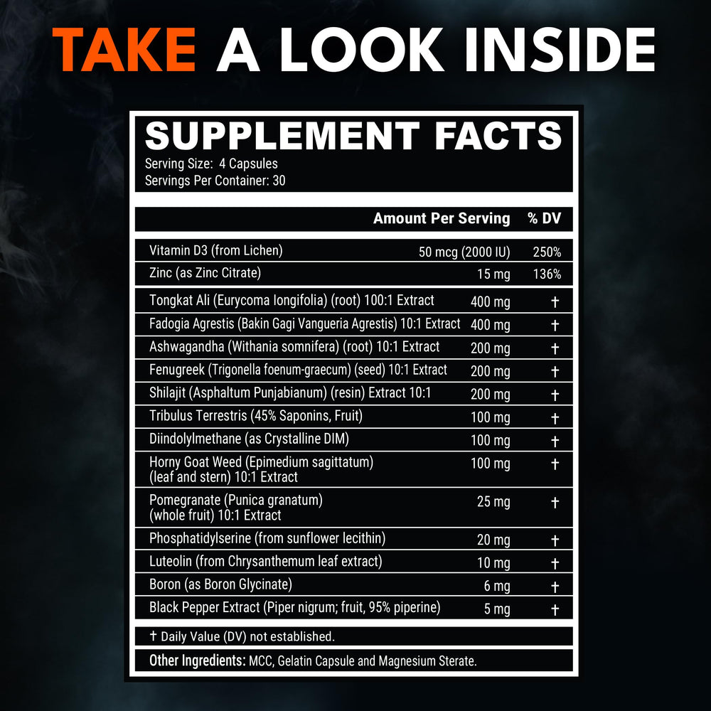 IRONCLAD NUTRITION serving size next to hand to show one-month supply scale