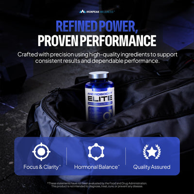 IronPeak AndroBoost etiqueta nutricional visible con dosis transparentes