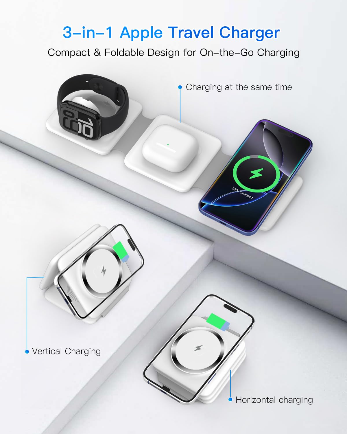 Iseyyox cargador en uso con iPhone mostrando alineación magnética y comodidad