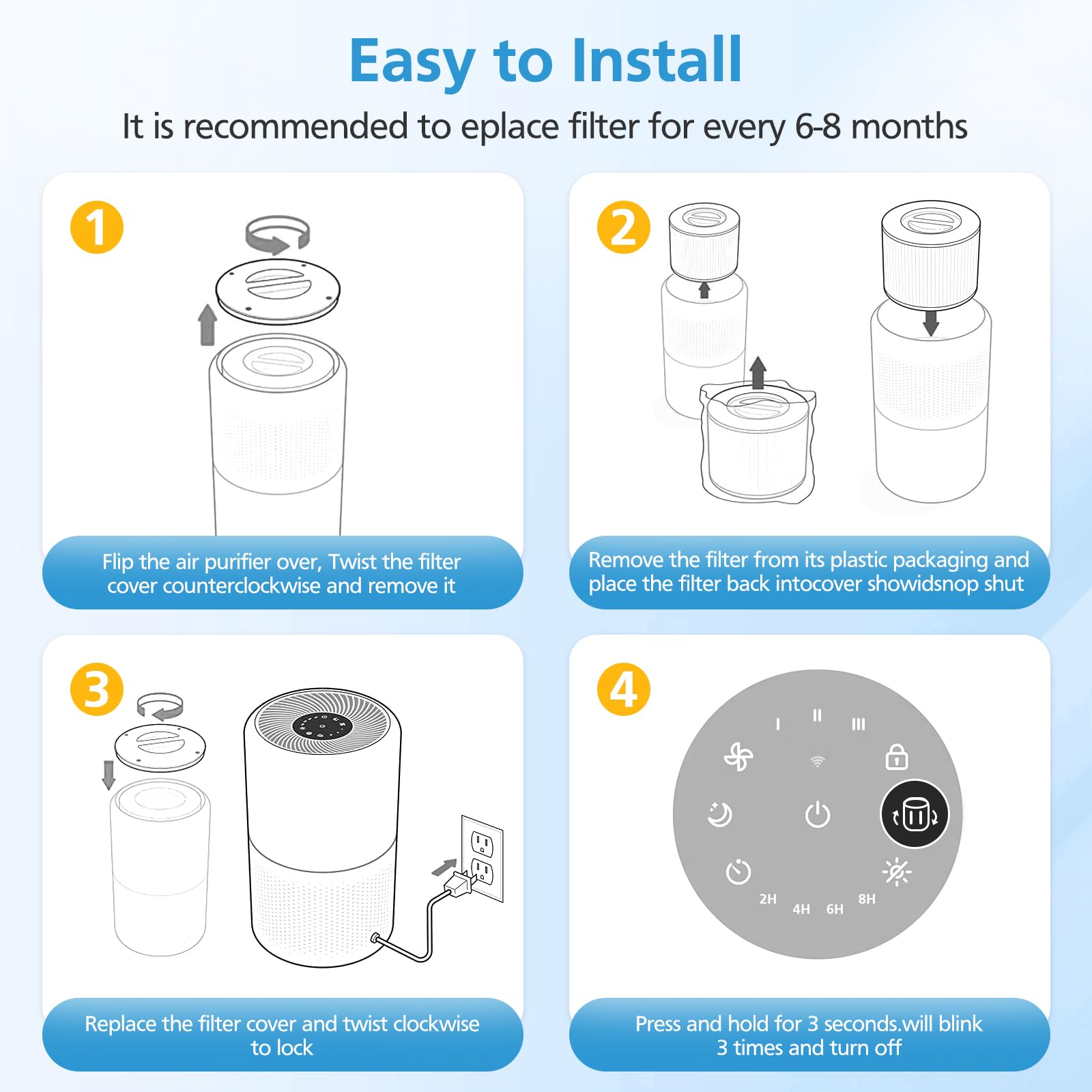 iSingo pack de 2 filtros listo para reemplazo y ahorro en mantenimiento