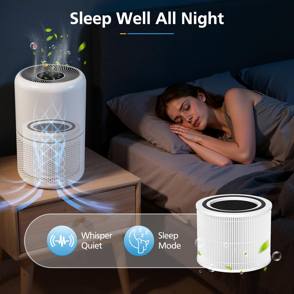 iSingo filtro en dormitorio en ambiente tranquilo y aire más confortable