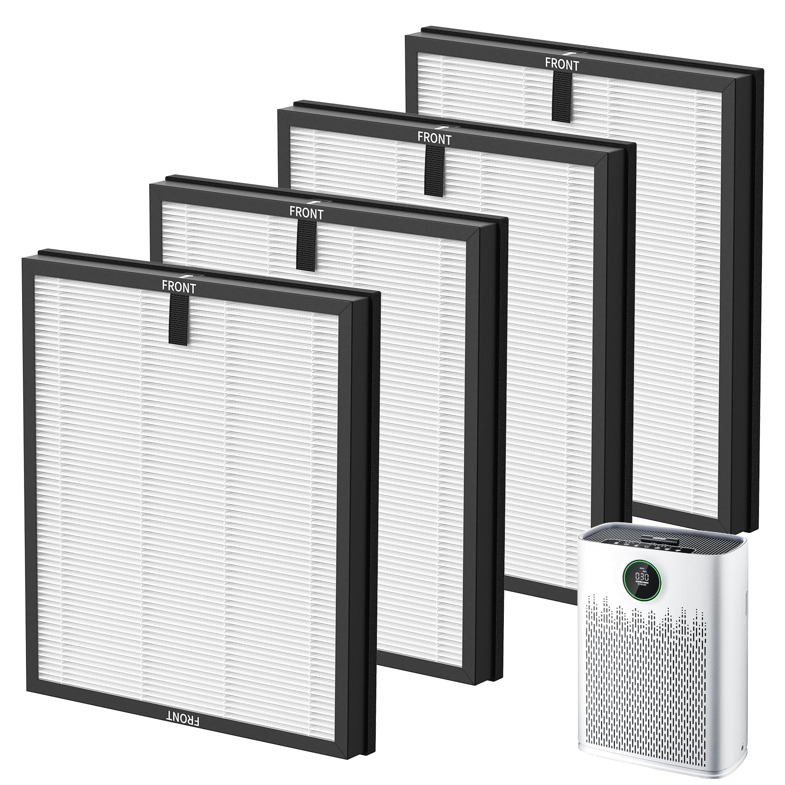 iSingo filtro HAP603 frontal mostrando ajuste y reemplazo fácil