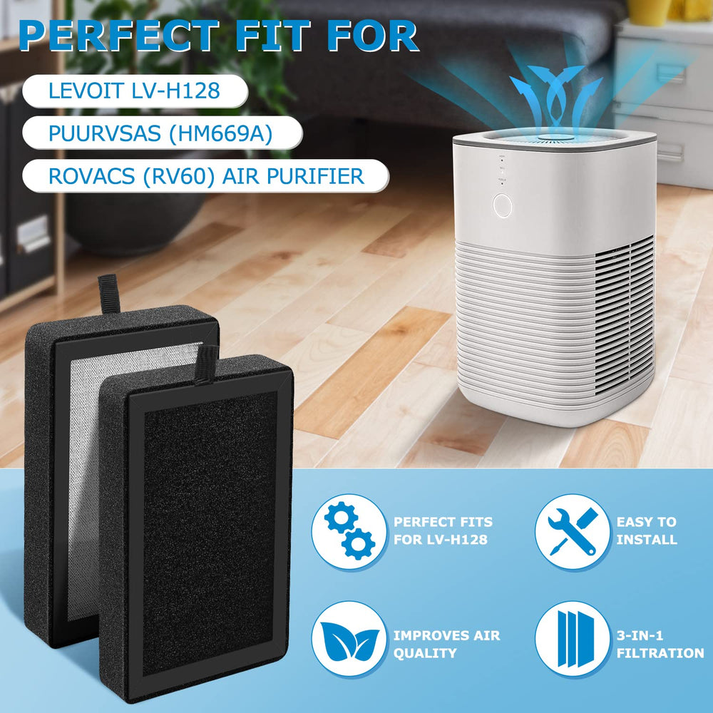 iSingo filtro LV-H128 instalado en purificador LEVOIT, restaura rendimiento del aire