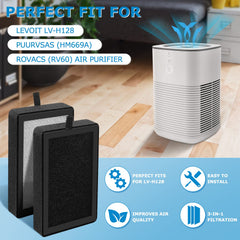 iSingo filtro LV-H128 instalado en purificador LEVOIT, restaura rendimiento del aire