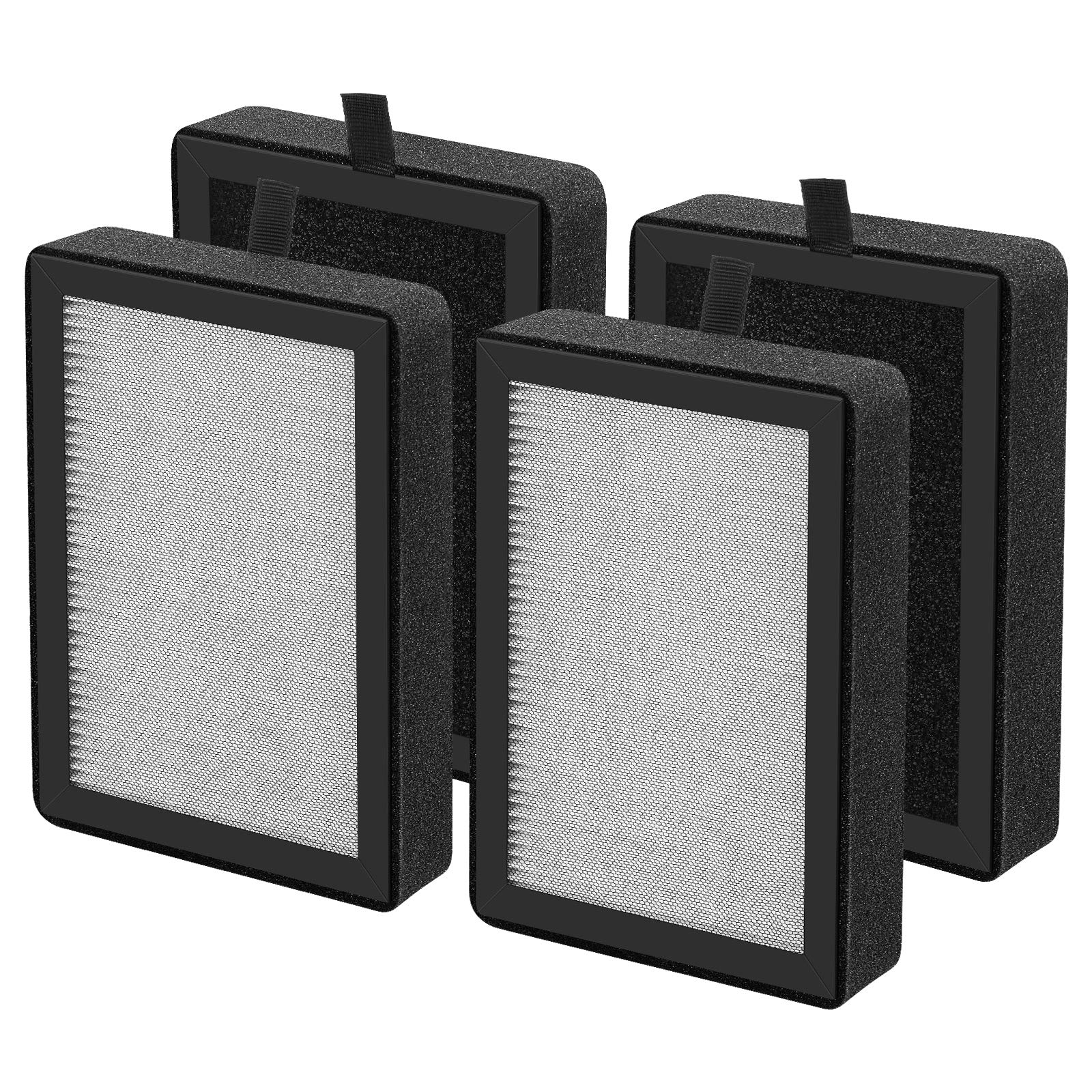 iSingo filtro LV-H128 frontal del empaque mostrando compatibilidad, facilita reemplazo