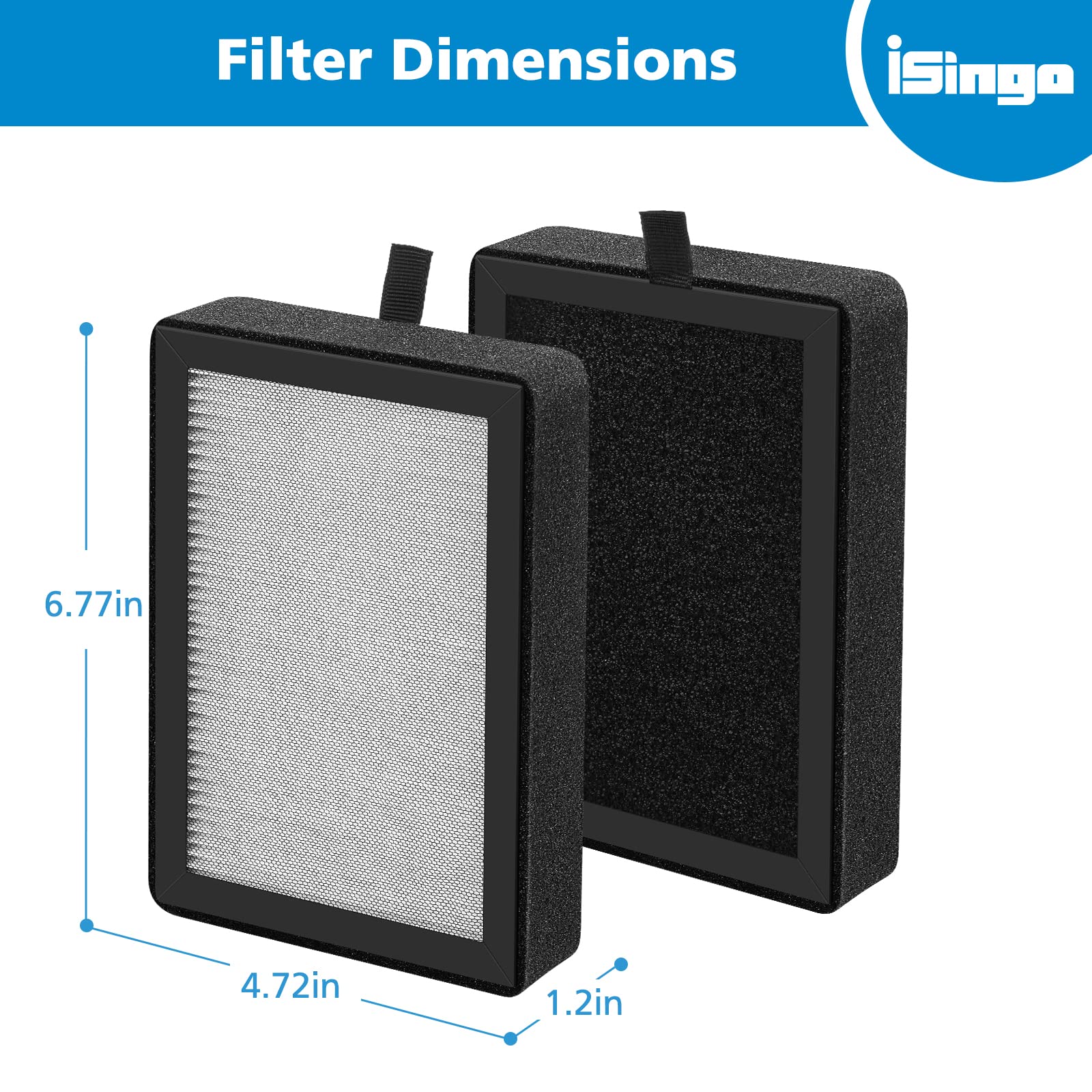 iSingo instrucción de instalación del filtro LV-H128, cambio rápido sin herramientas