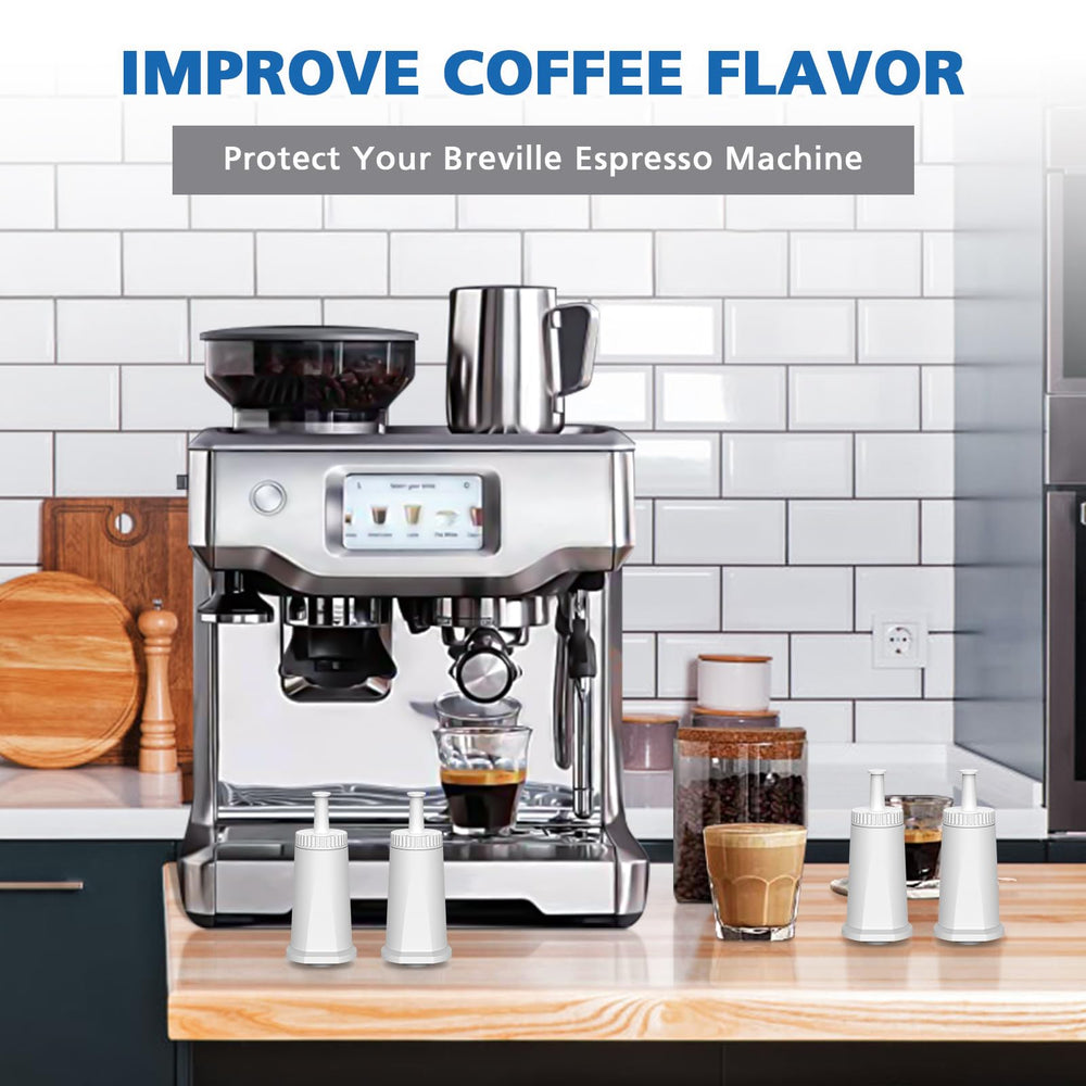 isinlive filter on kitchen counter near espresso machine showing improved coffee taste benefit
