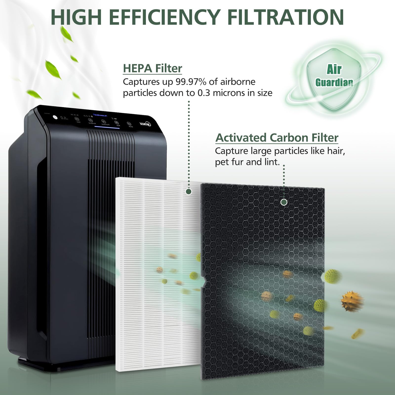 isinlive tamaño del filtro junto a purificador para comprobar ajuste