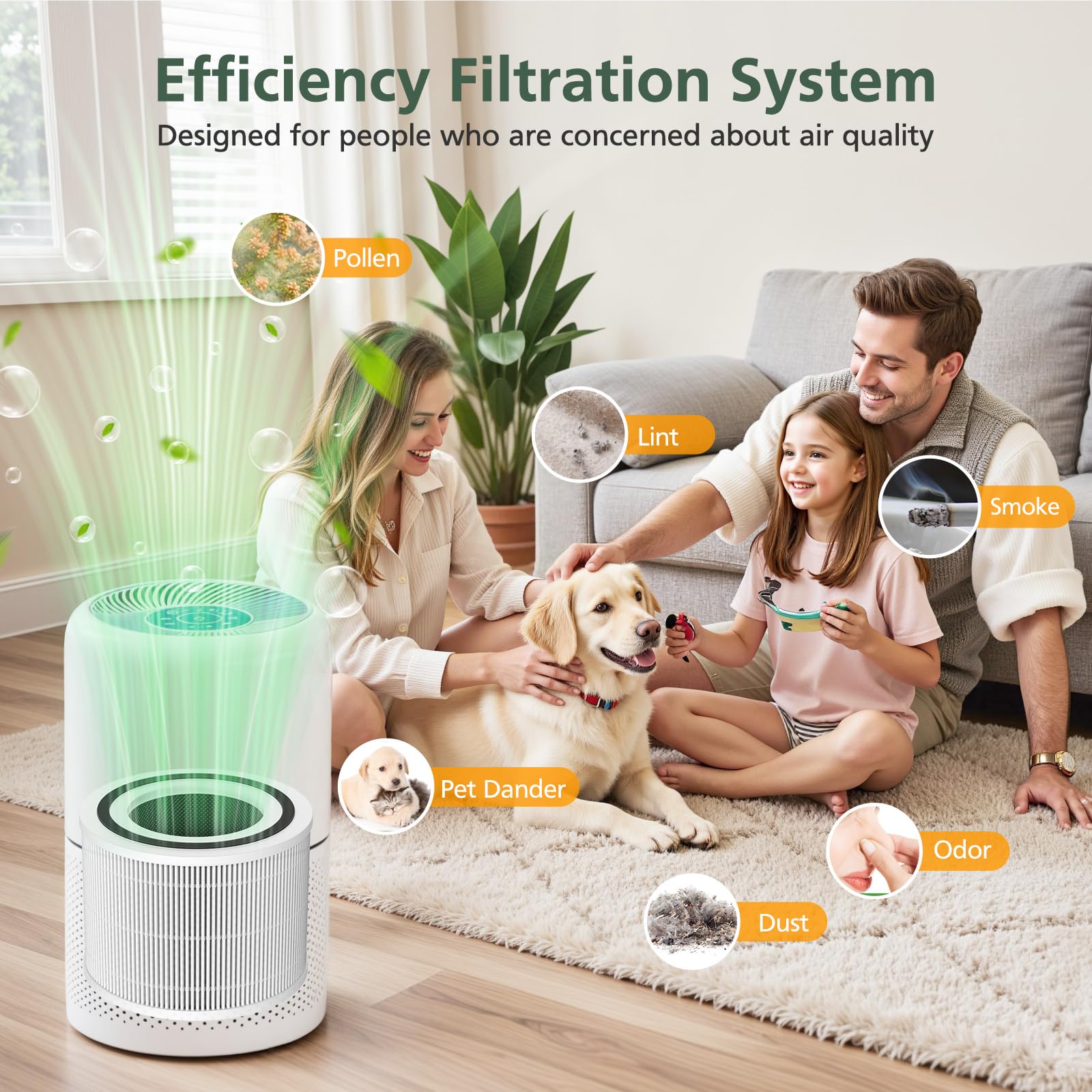 isinlive ambiente de hogar con filtro Core 300 para aire interior más limpio