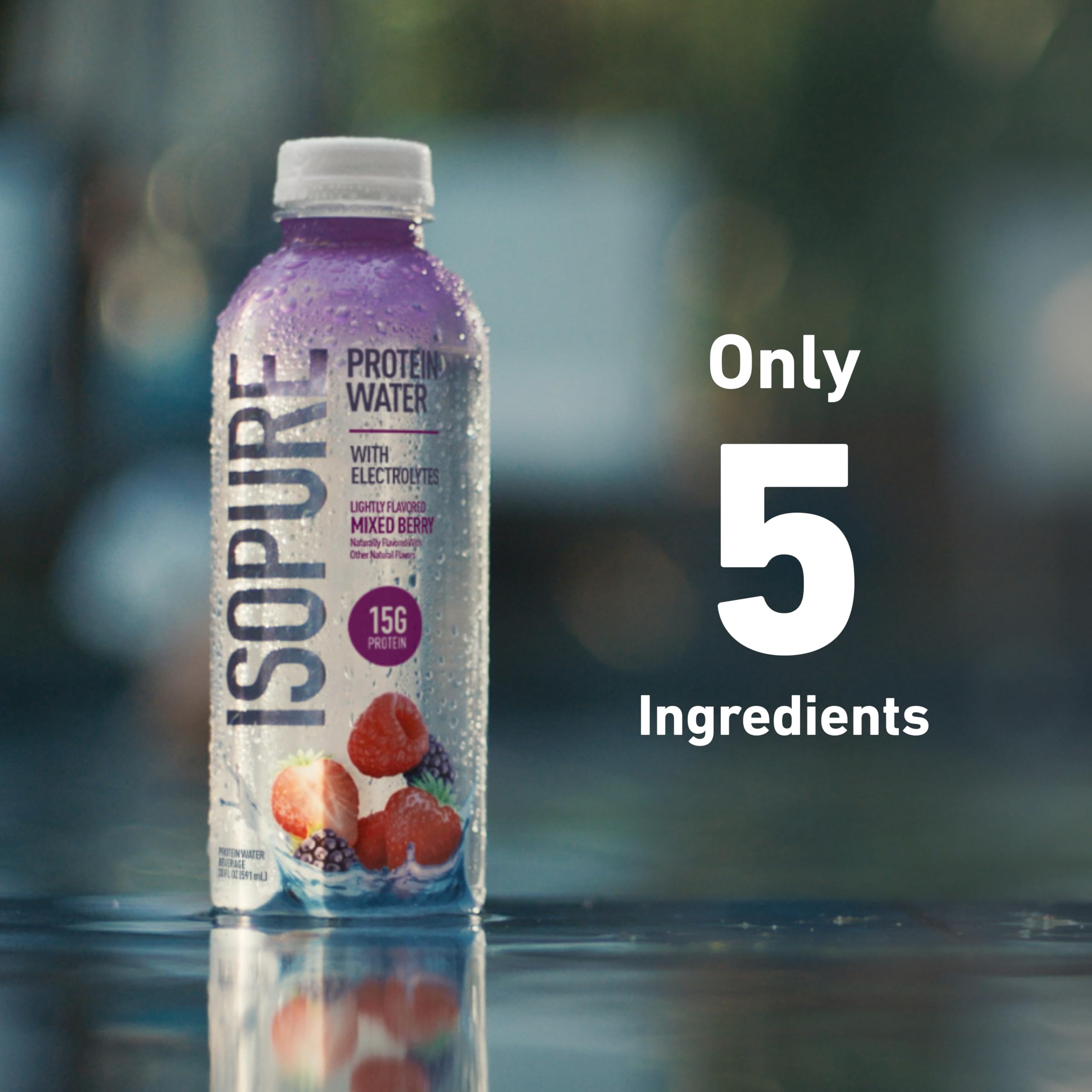 Isopure bottle top cap open revealing resealable convenience and quick sip benefit