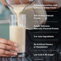 Isopure vanilla smoothie in glass demonstrating delicious protein boost