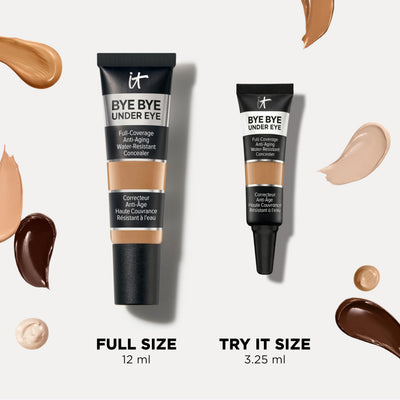 IT Cosmetics concealer inside makeup bag ready for on-the-go touch-ups