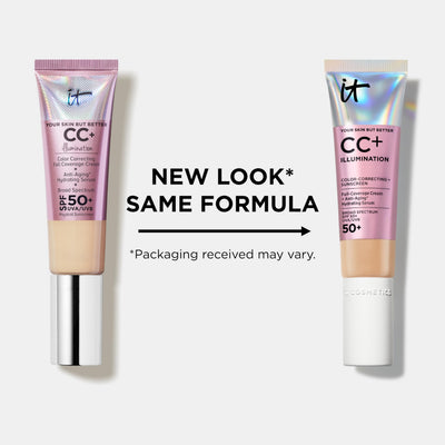 IT Cosmetics label close-up showing key actives like collagen and peptides