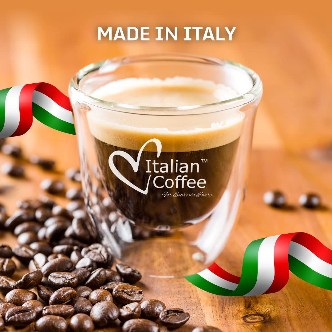 ITALIAN COFFEE FOR ESPRESSO LOVERS disposición de las 100 cápsulas mostrando almacenamiento práctico