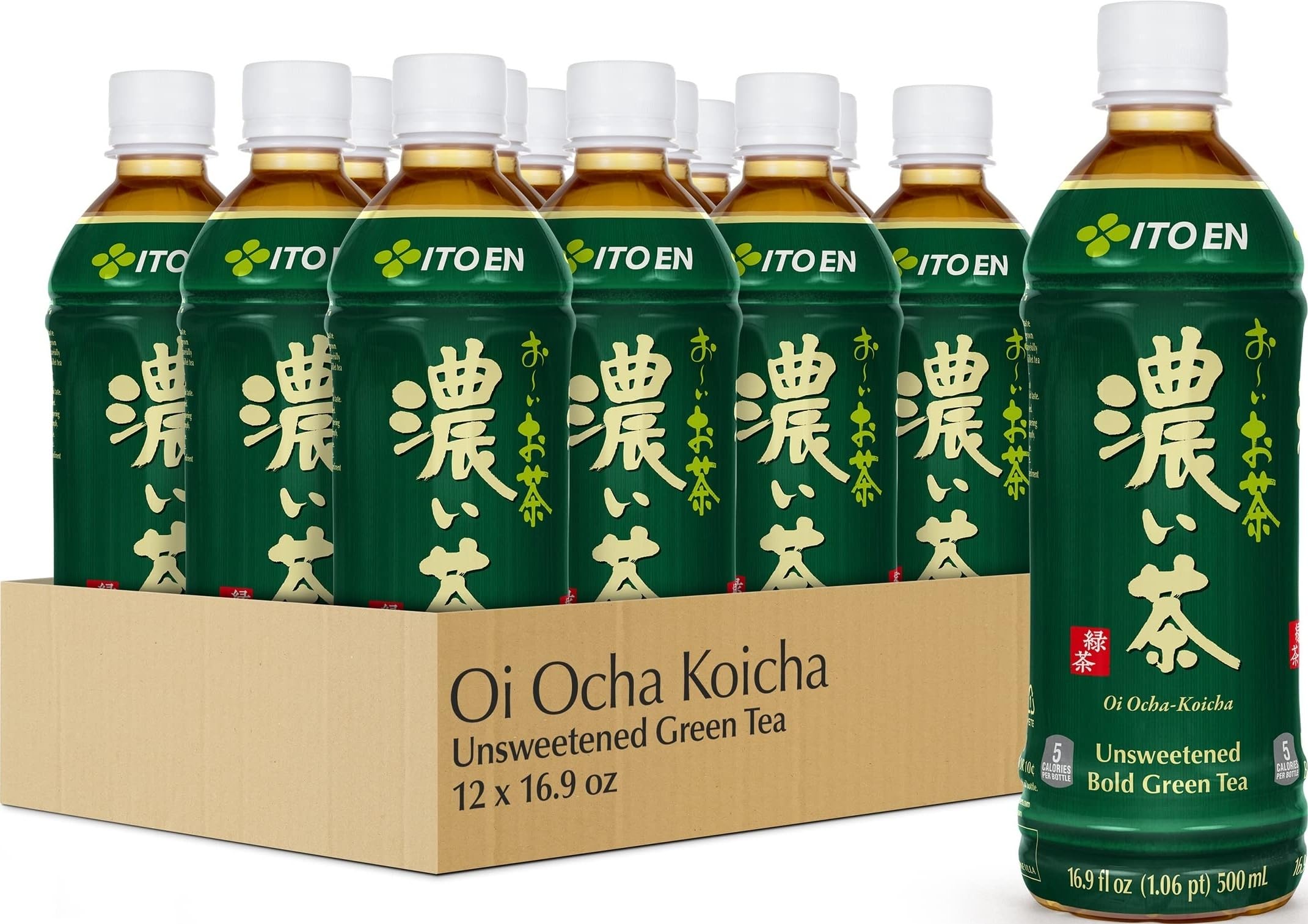 ITO EN botellas frontales del Oi Ocha Bold mostrando etiqueta clara y tamaño práctico