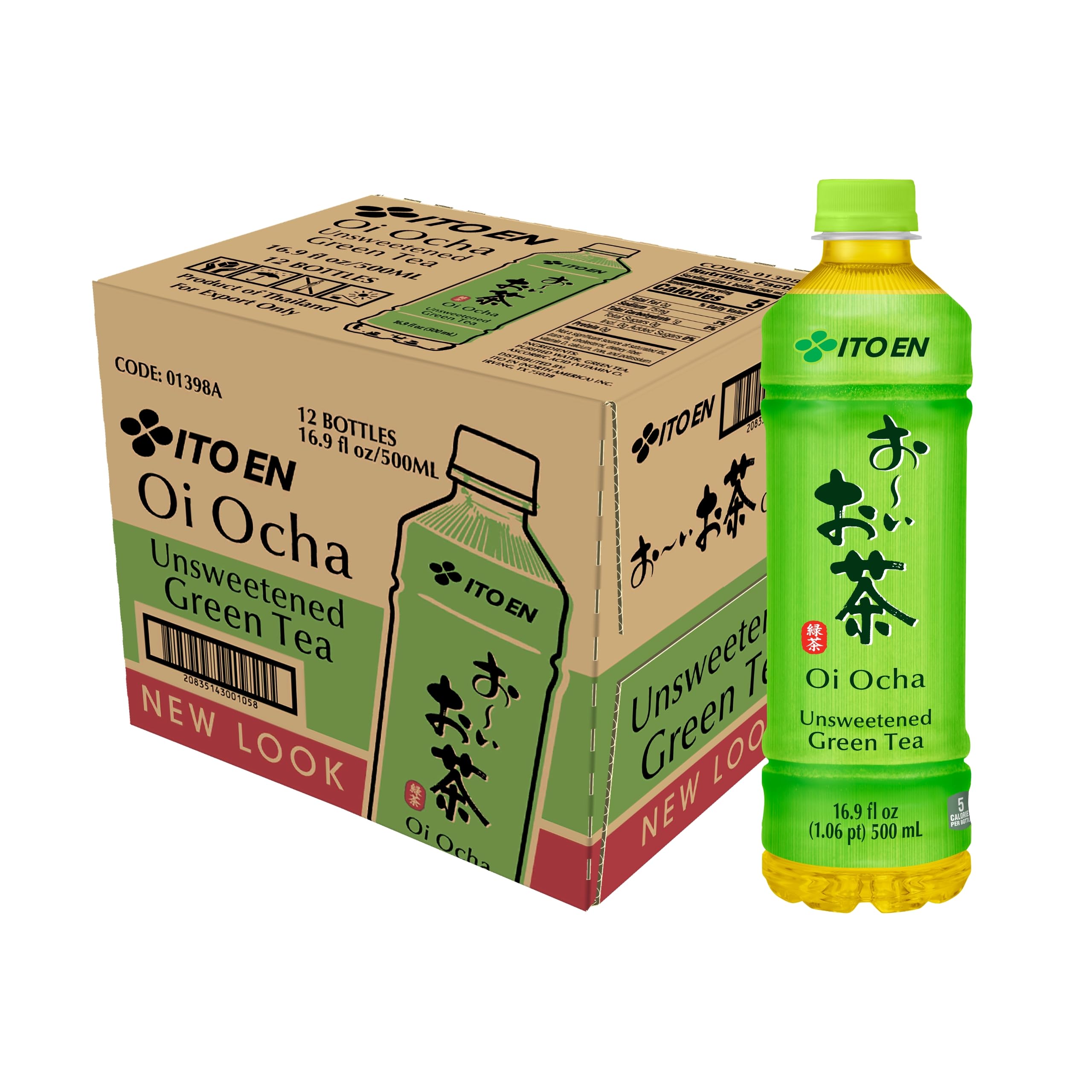 ITO EN Oi Ocha botella frontal mostrando diseño verde y etiqueta auténtica