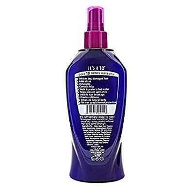 It's a 10 spray texture close-up demonstrating lightweight mist for easy detangling